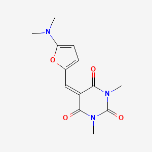 molecular formula C13H15N3O4 B4847247 5-{[5-(dimethylamino)-2-furyl]methylene}-1,3-dimethyl-2,4,6(1H,3H,5H)-pyrimidinetrione 