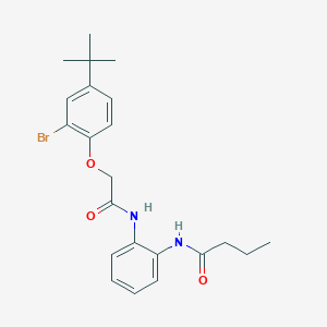 molecular formula C22H27BrN2O3 B4847300 N-(2-{[2-(2-bromo-4-tert-butylphenoxy)acetyl]amino}phenyl)butanamide 