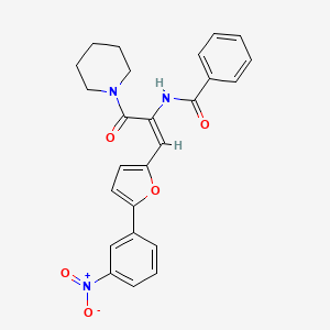 molecular formula C25H23N3O5 B4847310 N-[2-[5-(3-nitrophenyl)-2-furyl]-1-(1-piperidinylcarbonyl)vinyl]benzamide 