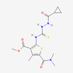methyl 2-({[2-(cyclopropylcarbonyl)hydrazino]carbonothioyl}amino)-5-[(dimethylamino)carbonyl]-4-methyl-3-thiophenecarboxylate