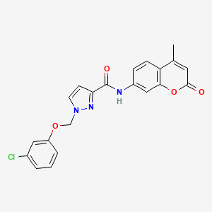 molecular formula C21H16ClN3O4 B4847332 1-[(3-chlorophenoxy)methyl]-N-(4-methyl-2-oxo-2H-chromen-7-yl)-1H-pyrazole-3-carboxamide 