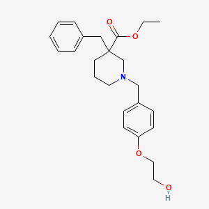 molecular formula C24H31NO4 B4847343 ethyl 3-benzyl-1-[4-(2-hydroxyethoxy)benzyl]-3-piperidinecarboxylate 