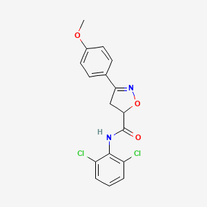 molecular formula C17H14Cl2N2O3 B4847378 N-(2,6-dichlorophenyl)-3-(4-methoxyphenyl)-4,5-dihydro-5-isoxazolecarboxamide 
