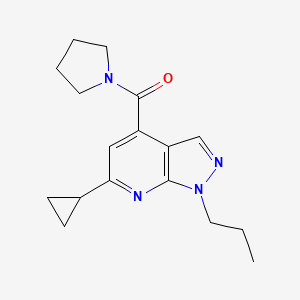 molecular formula C17H22N4O B4847394 6-cyclopropyl-1-propyl-4-(1-pyrrolidinylcarbonyl)-1H-pyrazolo[3,4-b]pyridine 