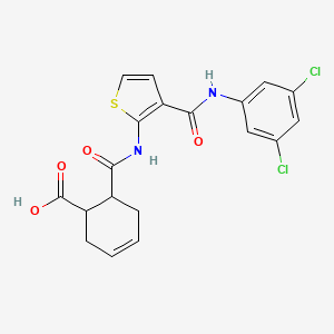 molecular formula C19H16Cl2N2O4S B4847396 6-{[(3-{[(3,5-dichlorophenyl)amino]carbonyl}-2-thienyl)amino]carbonyl}-3-cyclohexene-1-carboxylic acid 
