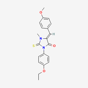 molecular formula C20H20N2O3S B4847416 3-(4-ethoxyphenyl)-5-(4-methoxybenzylidene)-1-methyl-2-thioxo-4-imidazolidinone 