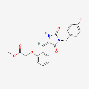 molecular formula C20H17FN2O5 B4847423 methyl (2-{[1-(4-fluorobenzyl)-2,5-dioxo-4-imidazolidinylidene]methyl}phenoxy)acetate 