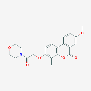 molecular formula C21H21NO6 B4847446 8-methoxy-4-methyl-3-[2-(4-morpholinyl)-2-oxoethoxy]-6H-benzo[c]chromen-6-one 