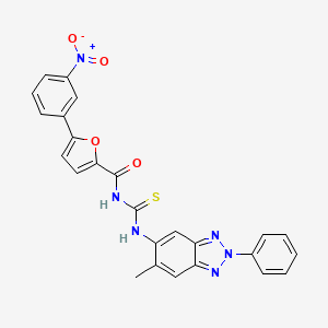 molecular formula C25H18N6O4S B4847452 N-{[(6-methyl-2-phenyl-2H-1,2,3-benzotriazol-5-yl)amino]carbonothioyl}-5-(3-nitrophenyl)-2-furamide 