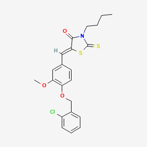 molecular formula C22H22ClNO3S2 B4847470 3-butyl-5-{4-[(2-chlorobenzyl)oxy]-3-methoxybenzylidene}-2-thioxo-1,3-thiazolidin-4-one 