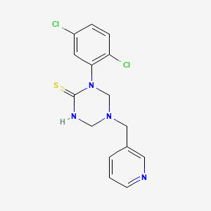 molecular formula C15H14Cl2N4S B4847500 1-(2,5-dichlorophenyl)-5-(3-pyridinylmethyl)-1,3,5-triazinane-2-thione 