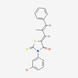 molecular formula C19H14BrNOS2 B4847507 3-(3-bromophenyl)-5-(2-methyl-3-phenyl-2-propen-1-ylidene)-2-thioxo-1,3-thiazolidin-4-one 