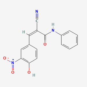 molecular formula C16H11N3O4 B4847511 2-cyano-3-(4-hydroxy-3-nitrophenyl)-N-phenylacrylamide 