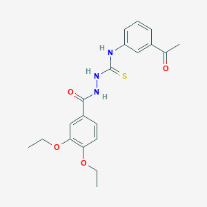 N-(3-acetylphenyl)-2-(3,4-diethoxybenzoyl)hydrazinecarbothioamide