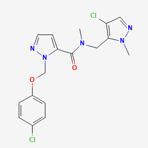 molecular formula C17H17Cl2N5O2 B4847530 N-[(4-chloro-1-methyl-1H-pyrazol-5-yl)methyl]-1-[(4-chlorophenoxy)methyl]-N-methyl-1H-pyrazole-5-carboxamide 