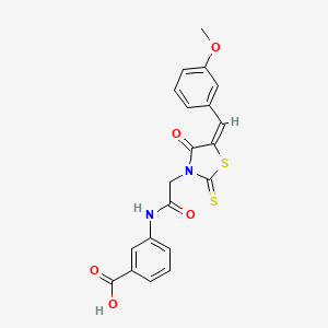 3-({[5-(3-methoxybenzylidene)-4-oxo-2-thioxo-1,3-thiazolidin-3-yl]acetyl}amino)benzoic acid
