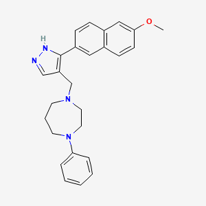 molecular formula C26H28N4O B4847544 1-{[3-(6-methoxy-2-naphthyl)-1H-pyrazol-4-yl]methyl}-4-phenyl-1,4-diazepane 