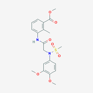 molecular formula C20H24N2O7S B4847554 methyl 3-{[N-(3,4-dimethoxyphenyl)-N-(methylsulfonyl)glycyl]amino}-2-methylbenzoate 