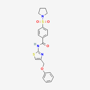 molecular formula C21H21N3O4S2 B4847555 N-[4-(phenoxymethyl)-1,3-thiazol-2-yl]-4-(1-pyrrolidinylsulfonyl)benzamide 