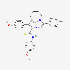 molecular formula C32H31N3O2S B4847575 N,1-bis(4-methoxyphenyl)-4-(4-methylphenyl)-5,6,7,8-tetrahydro-2a,4a-diazacyclopenta[cd]azulene-2-carbothioamide 