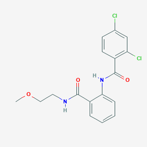 molecular formula C17H16Cl2N2O3 B4847587 2,4-dichloro-N-(2-{[(2-methoxyethyl)amino]carbonyl}phenyl)benzamide 