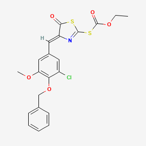 molecular formula C21H18ClNO5S2 B4847608 S-{4-[4-(benzyloxy)-3-chloro-5-methoxybenzylidene]-5-oxo-4,5-dihydro-1,3-thiazol-2-yl} O-ethyl thiocarbonate 