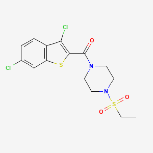 molecular formula C15H16Cl2N2O3S2 B4847618 1-[(3,6-dichloro-1-benzothien-2-yl)carbonyl]-4-(ethylsulfonyl)piperazine 