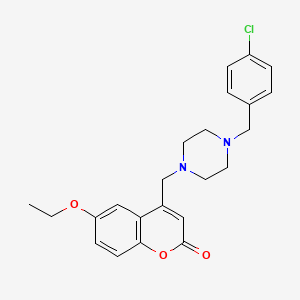 molecular formula C23H25ClN2O3 B4847626 4-{[4-(4-chlorobenzyl)-1-piperazinyl]methyl}-6-ethoxy-2H-chromen-2-one 