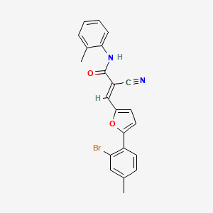 molecular formula C22H17BrN2O2 B4847642 3-[5-(2-bromo-4-methylphenyl)-2-furyl]-2-cyano-N-(2-methylphenyl)acrylamide 