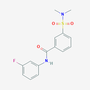 molecular formula C15H15FN2O3S B4847648 3-[(dimethylamino)sulfonyl]-N-(3-fluorophenyl)benzamide 