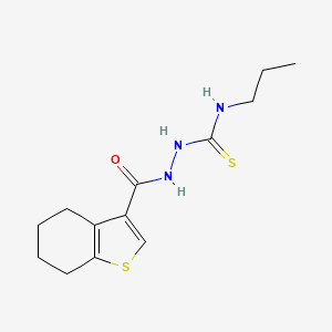 molecular formula C13H19N3OS2 B4847656 N-propyl-2-(4,5,6,7-tetrahydro-1-benzothien-3-ylcarbonyl)hydrazinecarbothioamide 