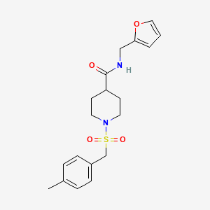 molecular formula C19H24N2O4S B4847663 N-(2-furylmethyl)-1-[(4-methylbenzyl)sulfonyl]-4-piperidinecarboxamide 
