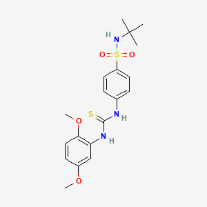molecular formula C19H25N3O4S2 B4847666 N-(tert-butyl)-4-({[(2,5-dimethoxyphenyl)amino]carbonothioyl}amino)benzenesulfonamide 
