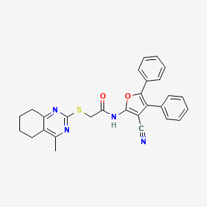 molecular formula C28H24N4O2S B4847670 N-(3-cyano-4,5-diphenyl-2-furyl)-2-[(4-methyl-5,6,7,8-tetrahydro-2-quinazolinyl)thio]acetamide 