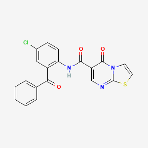 molecular formula C20H12ClN3O3S B4847686 N-(2-benzoyl-4-chlorophenyl)-5-oxo-5H-[1,3]thiazolo[3,2-a]pyrimidine-6-carboxamide 
