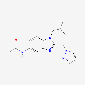 molecular formula C17H21N5O B4847687 N-[1-isobutyl-2-(1H-pyrazol-1-ylmethyl)-1H-benzimidazol-5-yl]acetamide 