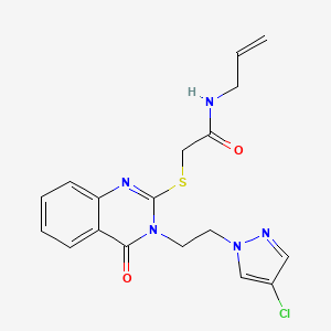 molecular formula C18H18ClN5O2S B4847718 N-allyl-2-({3-[2-(4-chloro-1H-pyrazol-1-yl)ethyl]-4-oxo-3,4-dihydro-2-quinazolinyl}thio)acetamide 