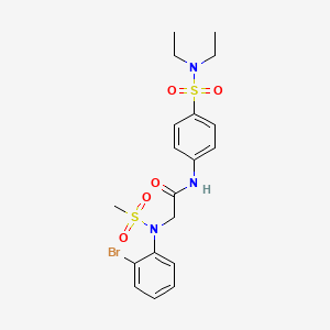 molecular formula C19H24BrN3O5S2 B4847722 N~2~-(2-bromophenyl)-N~1~-{4-[(diethylamino)sulfonyl]phenyl}-N~2~-(methylsulfonyl)glycinamide 