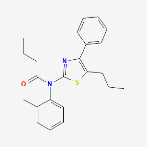 molecular formula C23H26N2OS B4847740 N-(2-methylphenyl)-N-(4-phenyl-5-propyl-1,3-thiazol-2-yl)butanamide 