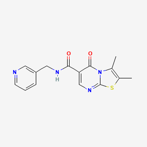 molecular formula C15H14N4O2S B4847759 2,3-dimethyl-5-oxo-N-(3-pyridinylmethyl)-5H-[1,3]thiazolo[3,2-a]pyrimidine-6-carboxamide 