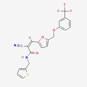 molecular formula C21H15F3N2O3S B4847767 2-cyano-N-(2-thienylmethyl)-3-(5-{[3-(trifluoromethyl)phenoxy]methyl}-2-furyl)acrylamide 