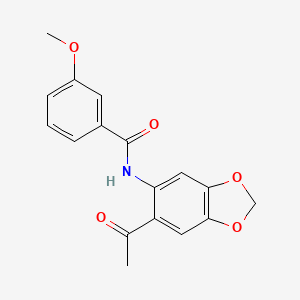 molecular formula C17H15NO5 B4847779 N-(6-acetyl-1,3-benzodioxol-5-yl)-3-methoxybenzamide 