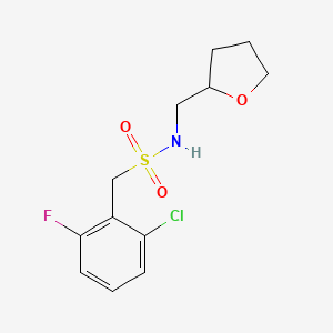 molecular formula C12H15ClFNO3S B4847793 1-(2-chloro-6-fluorophenyl)-N-(tetrahydro-2-furanylmethyl)methanesulfonamide 