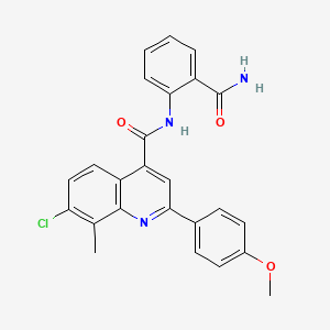 molecular formula C25H20ClN3O3 B4847817 N-[2-(aminocarbonyl)phenyl]-7-chloro-2-(4-methoxyphenyl)-8-methyl-4-quinolinecarboxamide 