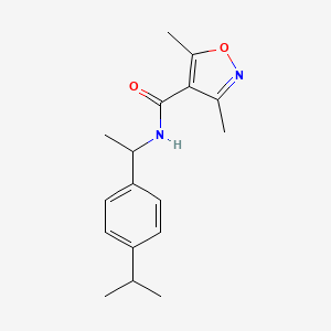molecular formula C17H22N2O2 B4847824 N-[1-(4-isopropylphenyl)ethyl]-3,5-dimethyl-4-isoxazolecarboxamide 