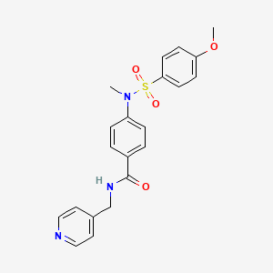 molecular formula C21H21N3O4S B4847847 4-[[(4-methoxyphenyl)sulfonyl](methyl)amino]-N-(4-pyridinylmethyl)benzamide 