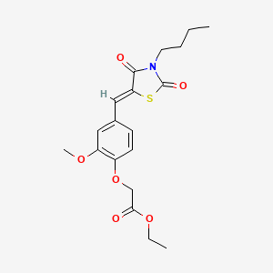 molecular formula C19H23NO6S B4847850 ethyl {4-[(3-butyl-2,4-dioxo-1,3-thiazolidin-5-ylidene)methyl]-2-methoxyphenoxy}acetate 