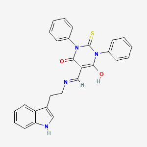 molecular formula C27H22N4O2S B4847854 5-({[2-(1H-indol-3-yl)ethyl]amino}methylene)-1,3-diphenyl-2-thioxodihydro-4,6(1H,5H)-pyrimidinedione 