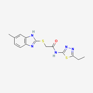 molecular formula C14H15N5OS2 B4847881 N-(5-ethyl-1,3,4-thiadiazol-2-yl)-2-[(5-methyl-1H-benzimidazol-2-yl)thio]acetamide 
