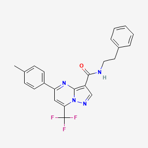 molecular formula C23H19F3N4O B4847906 5-(4-methylphenyl)-N-(2-phenylethyl)-7-(trifluoromethyl)pyrazolo[1,5-a]pyrimidine-3-carboxamide 